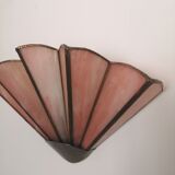 Pink opaline fan wall light