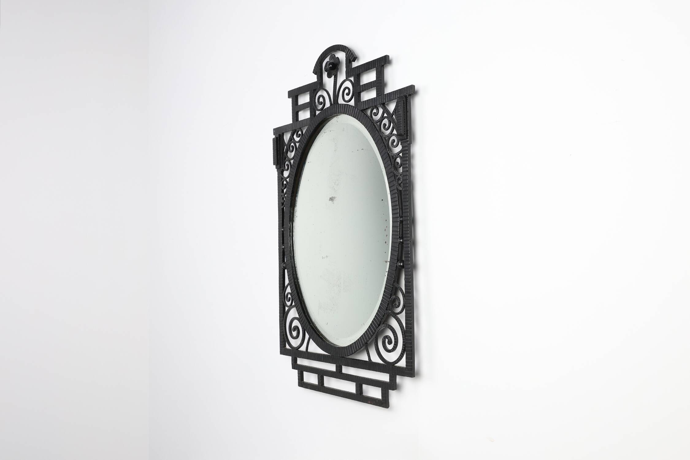Art Deco Wrought Iron Mirror, France, 1925