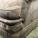 vintage velvet taupe sofa 70's style