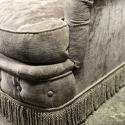 vintage velvet taupe sofa 70's style
