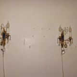 Pair of Louis XVI style gilt bronze wall lights