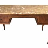 Wood and pink marble desk