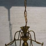 Brass lantern with 6 beveled glasses