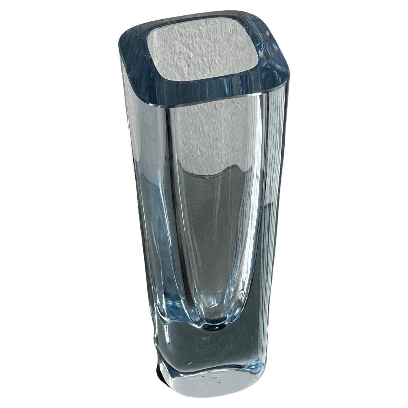 Decorative Swedish Vase, Clear Glass, Stromberg, Mid-Century Modern, Collectible