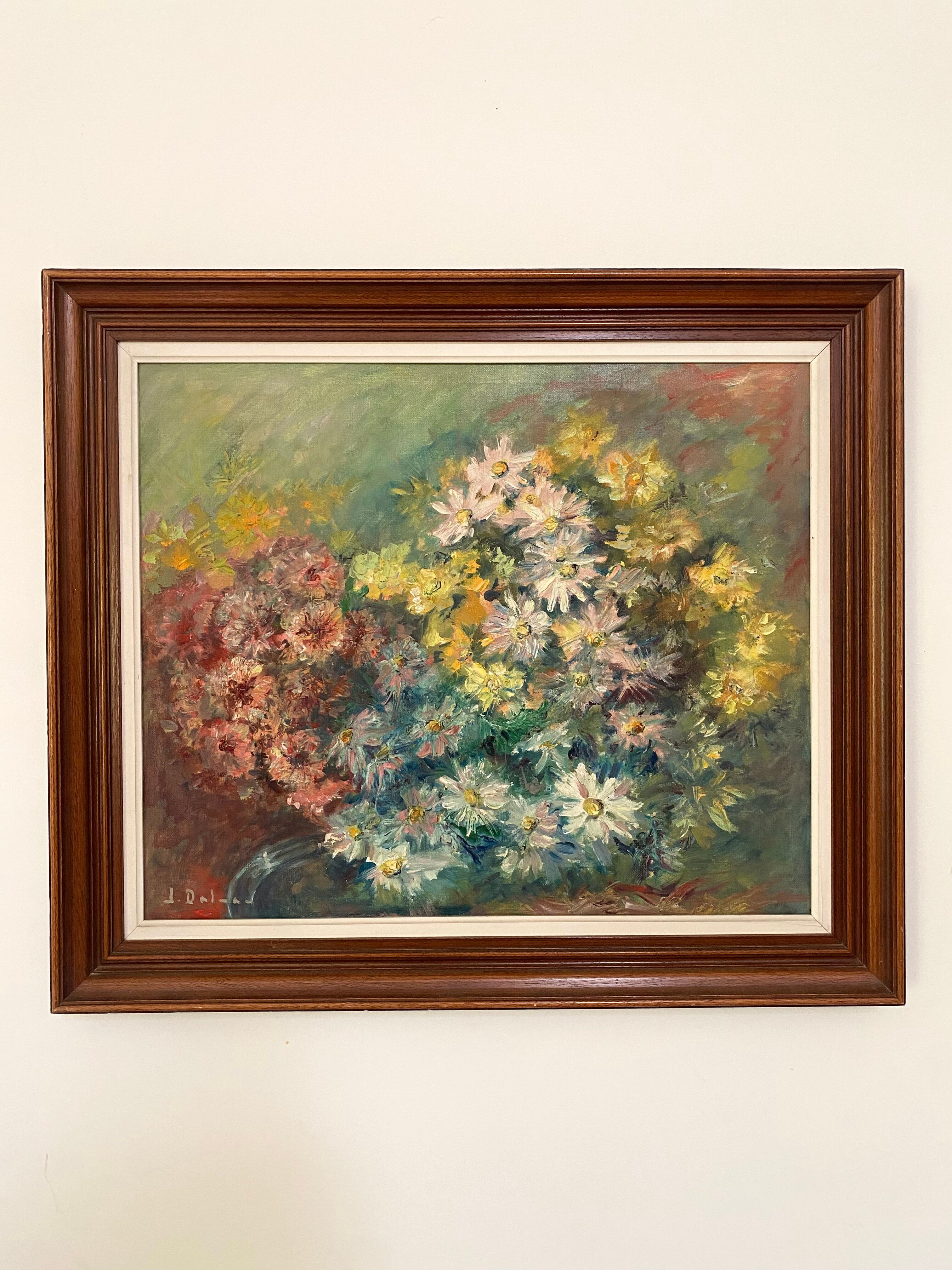 Huile sur toile - Bouquet impressionniste - 1950 il