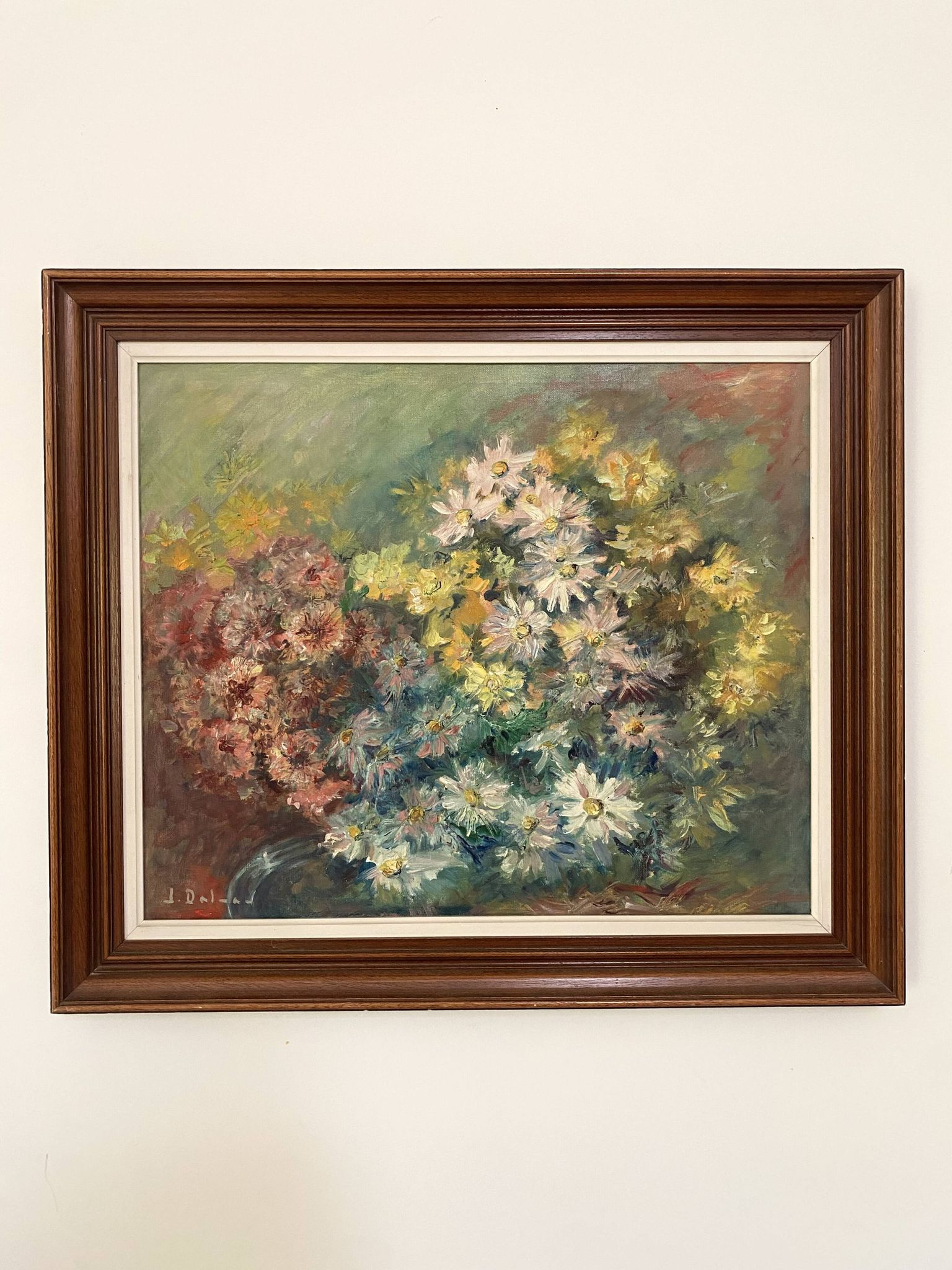 Huile sur toile - Bouquet impressionniste - 1950 il