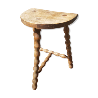 Former walking tabouret feet tripodes vintage raw wood