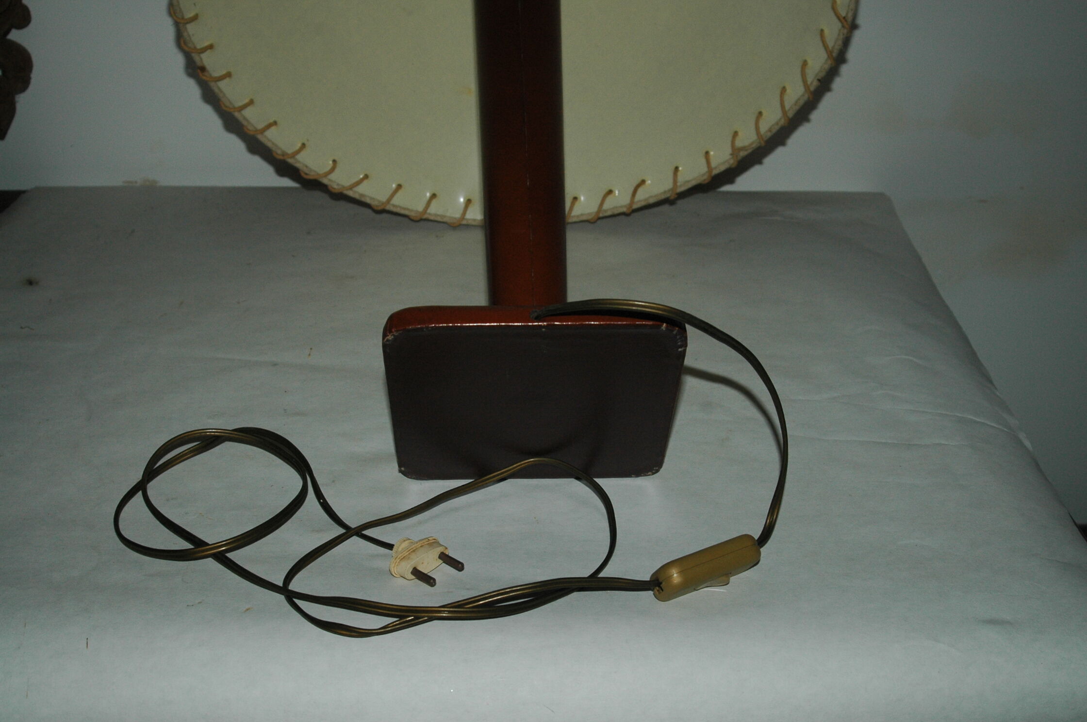 Leather-wrapped lamp