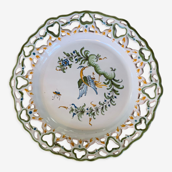 Assiette Moustiers bordure ajourée