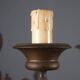 Antique bronze metal chandelier with 6 lights, Netherlands, 20th century.