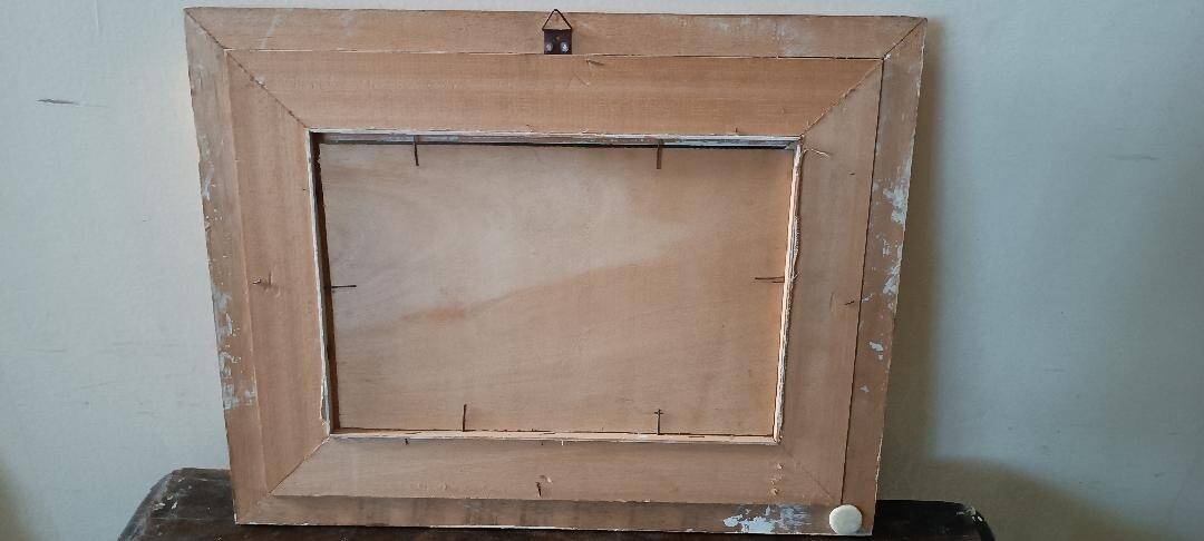 Landscape painting on tablet, 1950s, Italian school