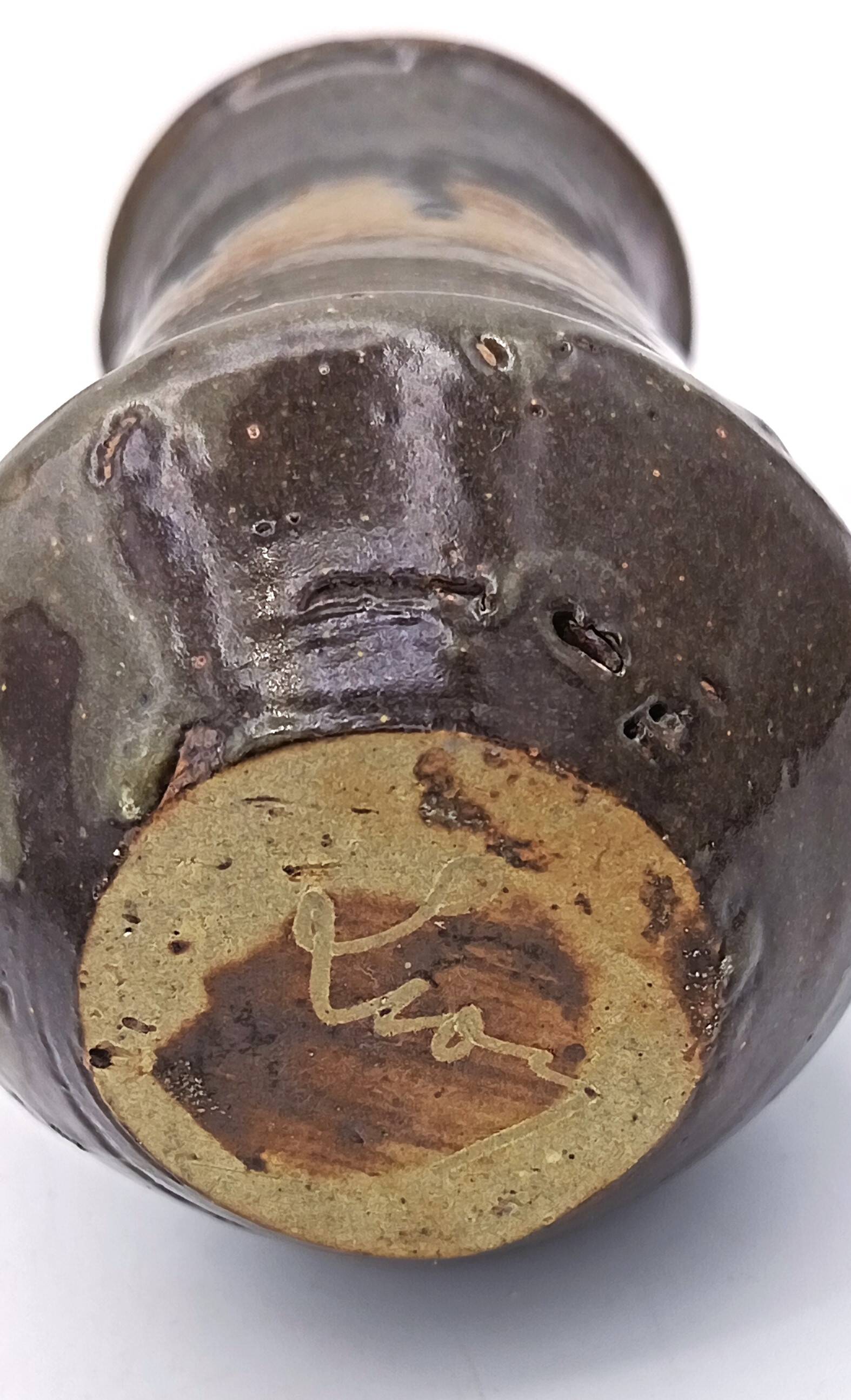 Stoneware vase signed Eugène Lion - school of Jean Carriès.