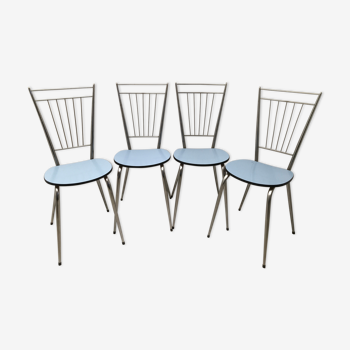 Lot de 4 chaises métal chromé années 70