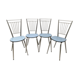Lot de 4 chaises métal chromé années 70