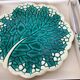 Plateau à fromage Verceram décor feuille, années 50