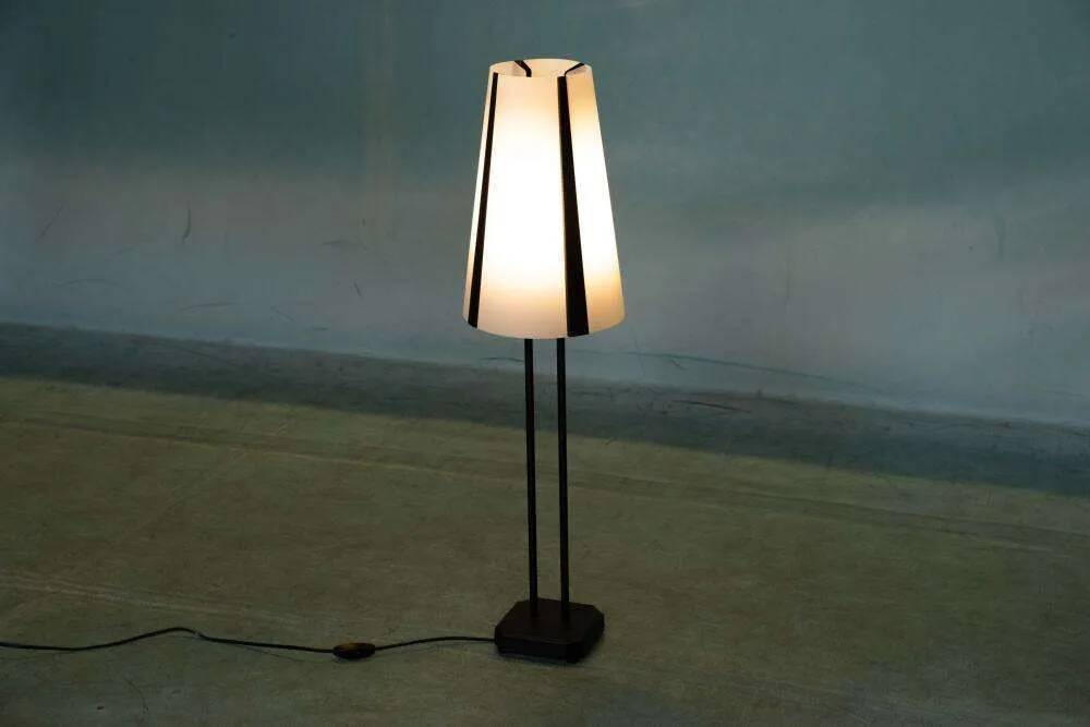 1980s IKEA floor lamp, Memphis Vistofta medium table lamp.