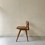 Designer chair in teak wood and cane, SNA Roset1950/60