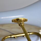 Original 1950s light blue & brass metal Swing Wall Light Made by Cosack, Germany