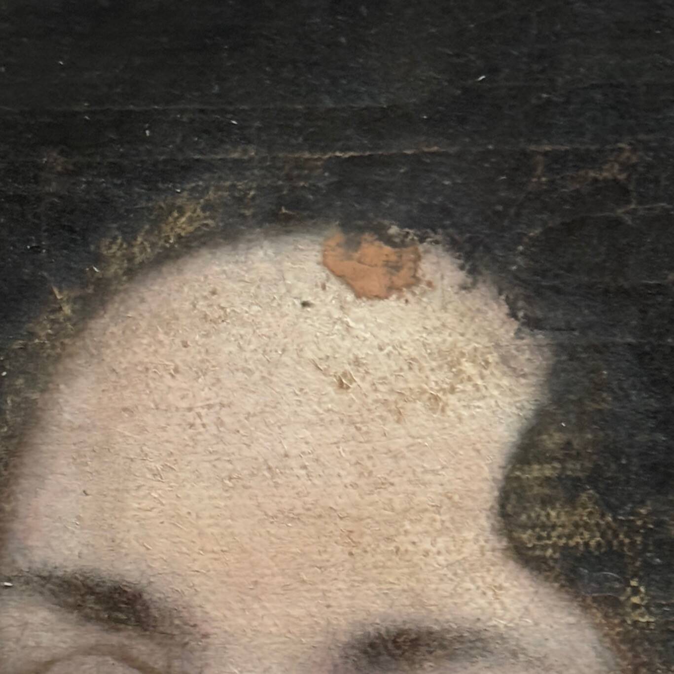 Huile sur toile, portrait de femme Empire, début XIXe, cadre à palmettes