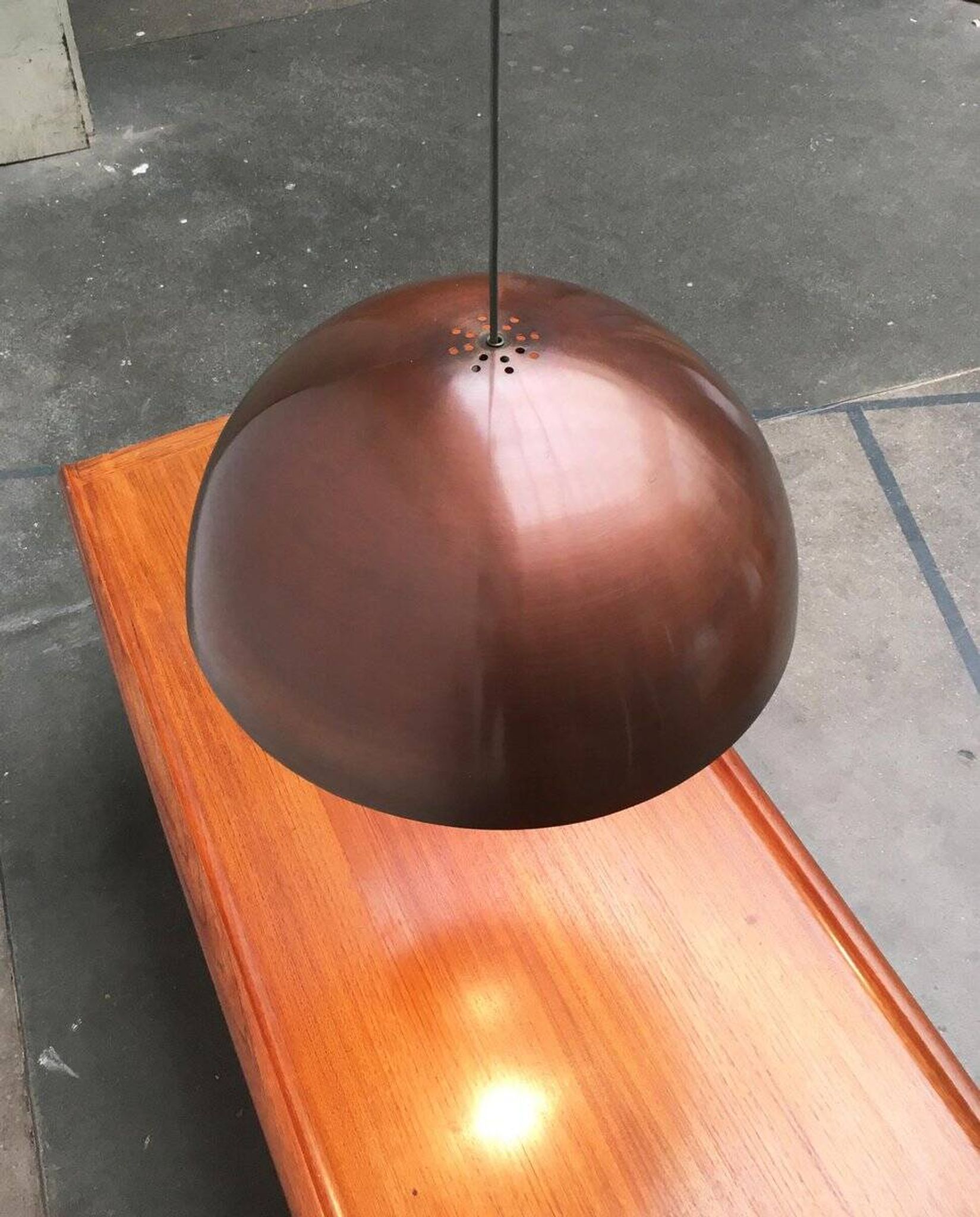 Mid-century copper dome pendant