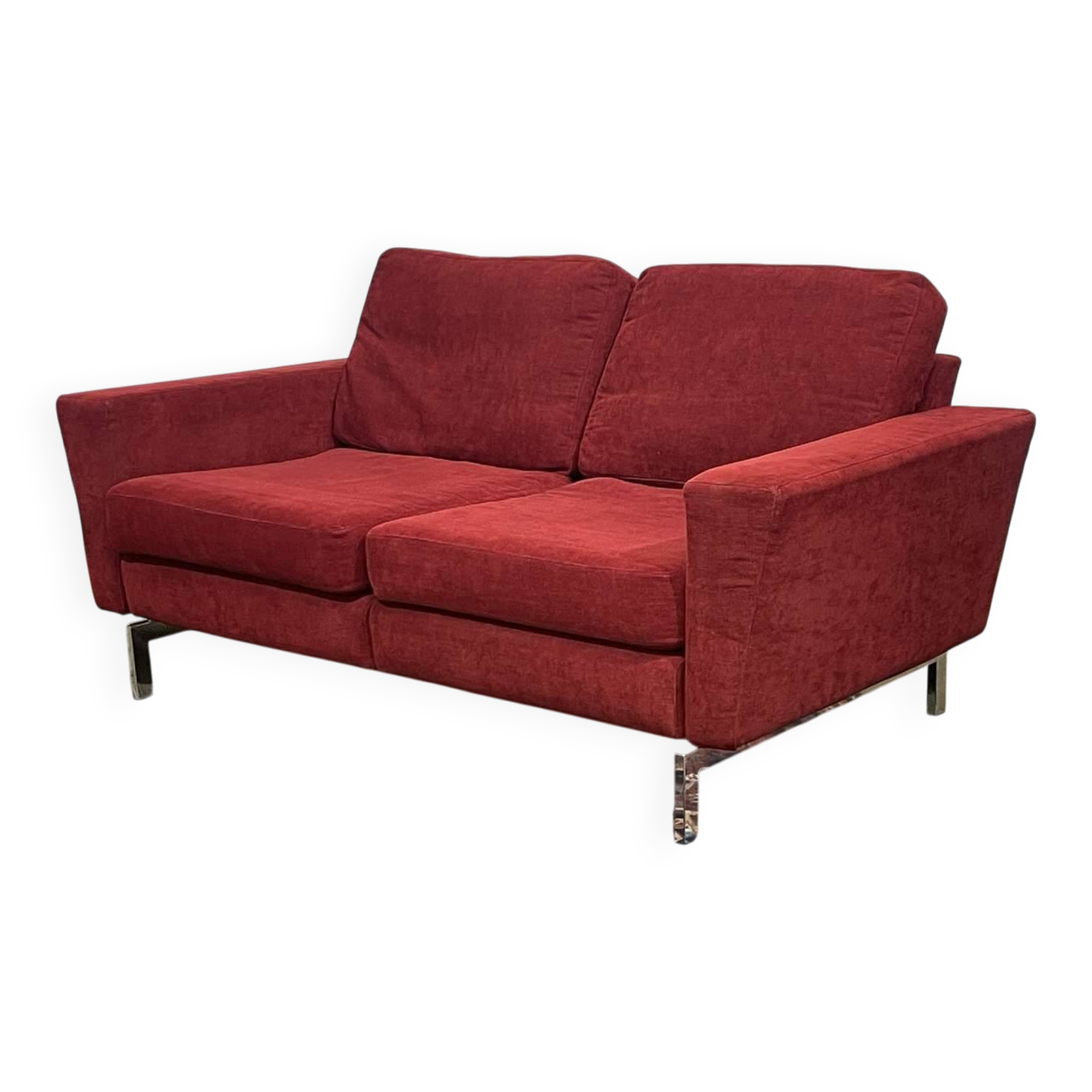 Canapé moderne en tissu et piètement chromé