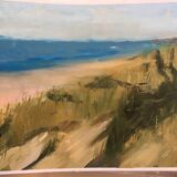 Huile sur papier toilé, Banc d’Arguin, Ferret