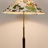 Lampadaire réglable en noyer et laiton des années 1940, Rupert Nikoll Vienne, Autriche, années 1950