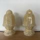 2 Art Deco Globe Lamps in Yellow Clichy Glass.