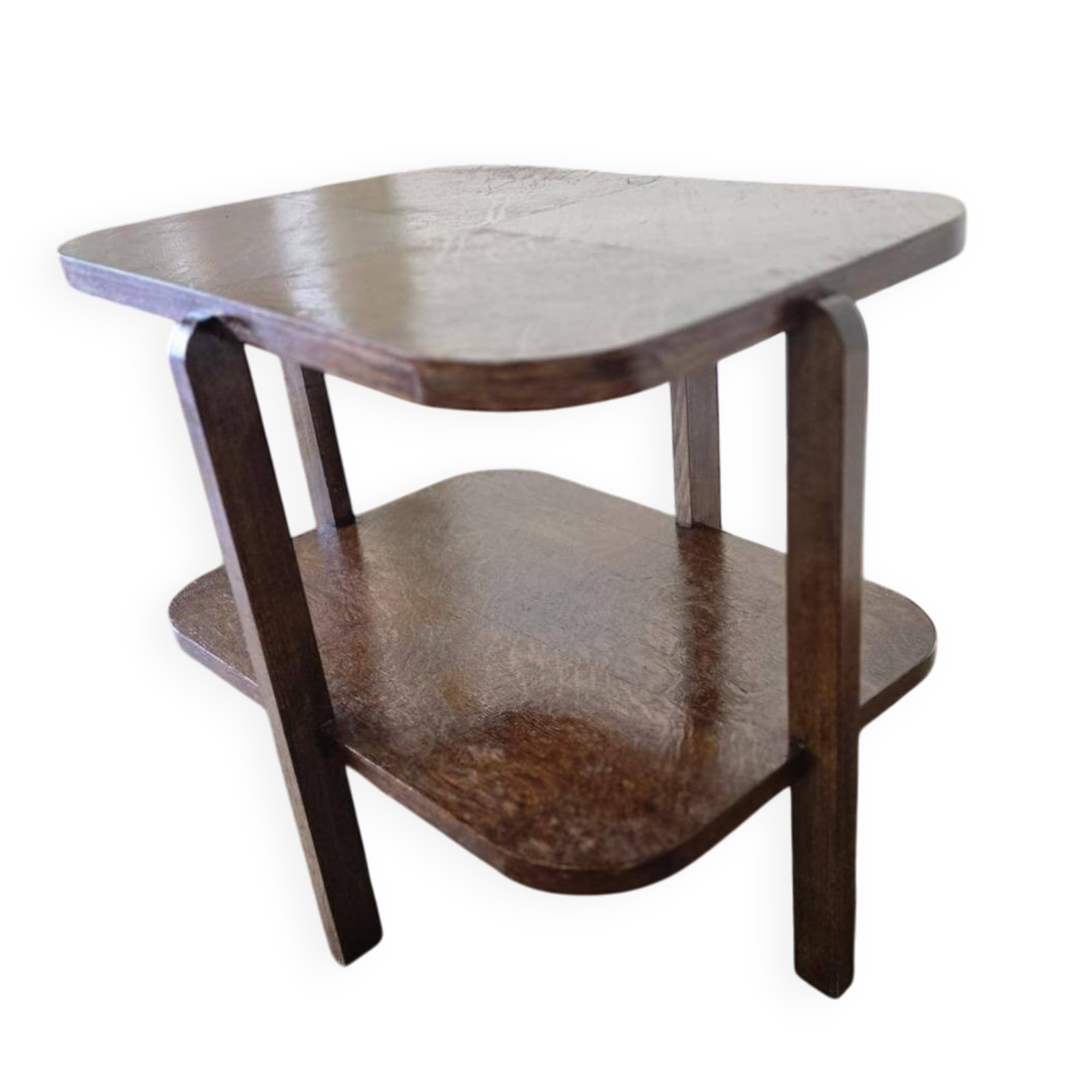 Table d'appoint art déco vintage en bois