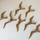 Lot de 7 oiseaux laiton vintage 1960
