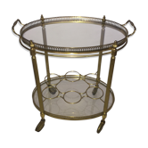 Desserte porte bouteilles laiton baguée