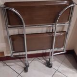 Folding serving table in formica