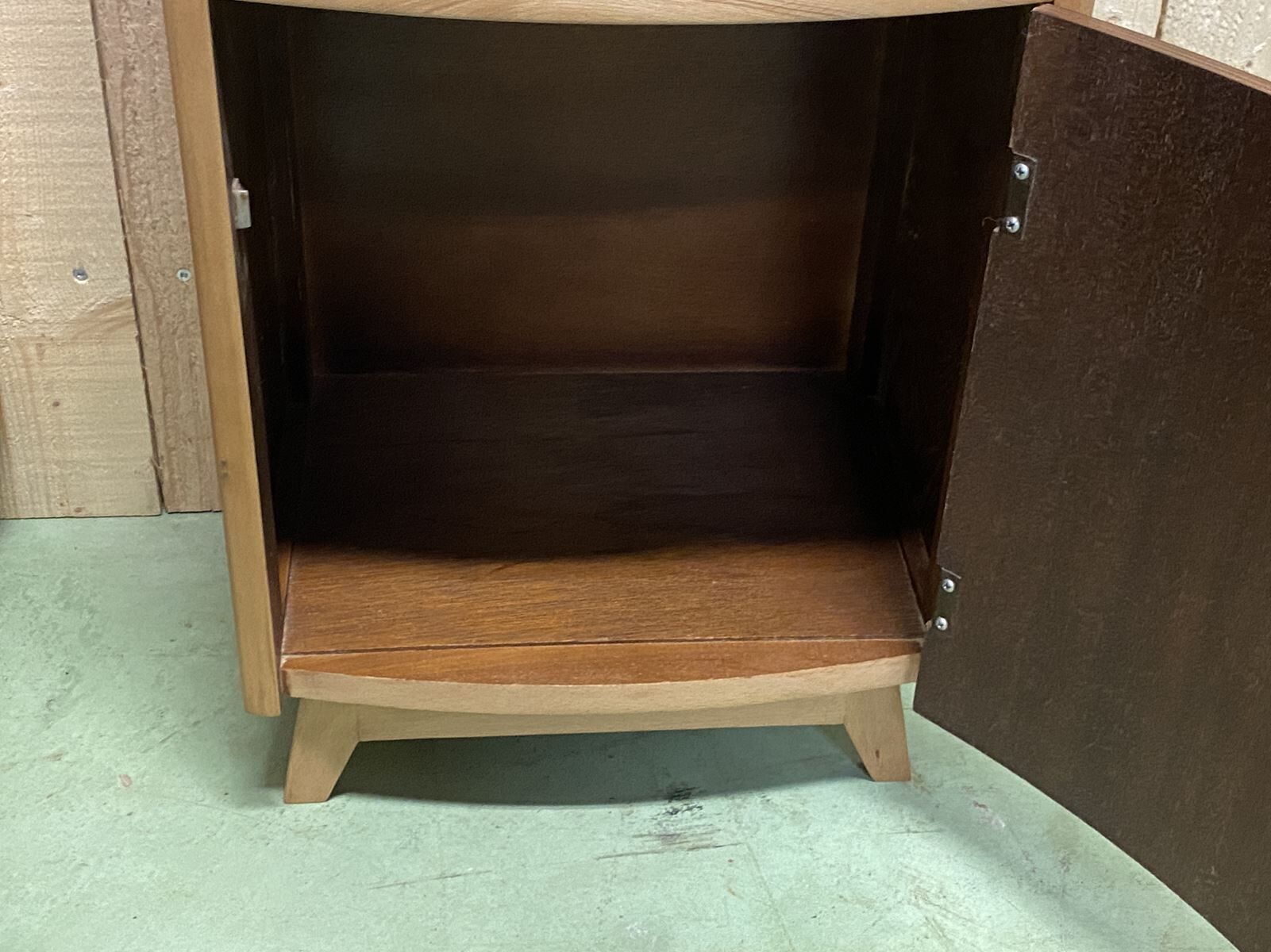 Bedsides pair in blond oak 1960