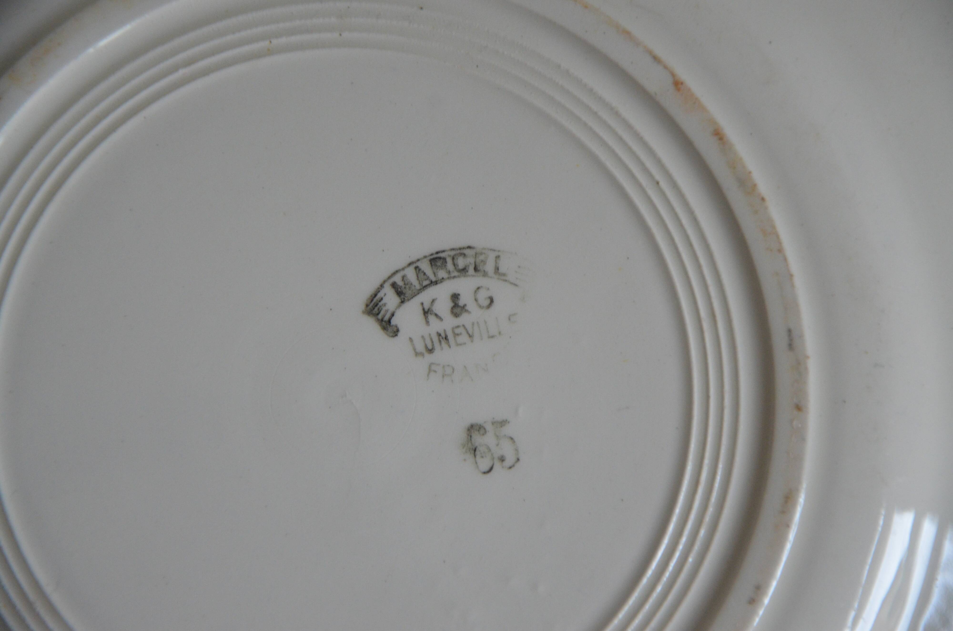 Lot of 6 dessert plates Lunéville K-G, Marcel collection