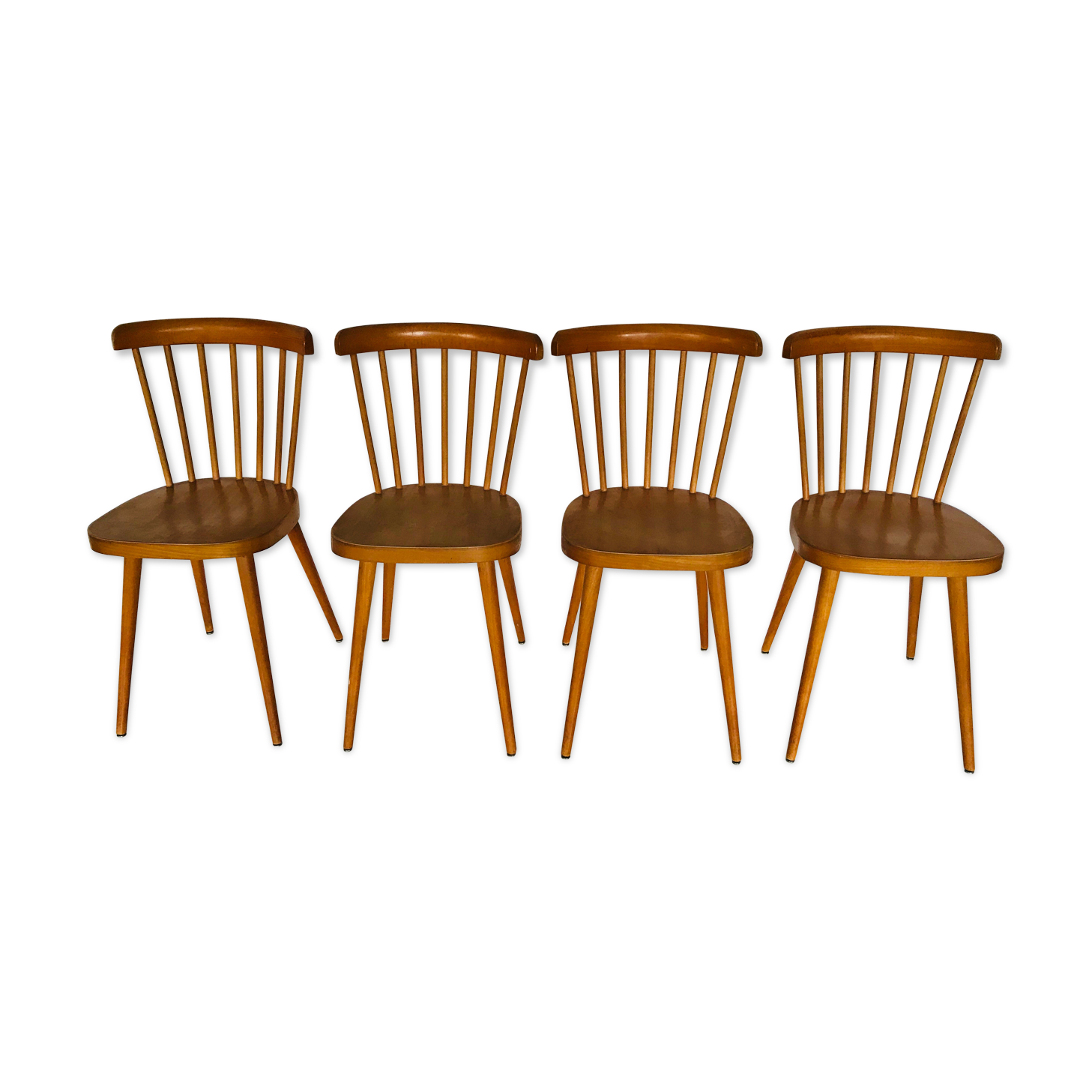 Suite of 4 chairs bistro Baumann, 50s