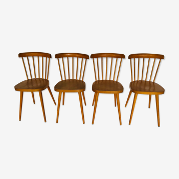 Suite of 4 chairs bistro Baumann, 50s