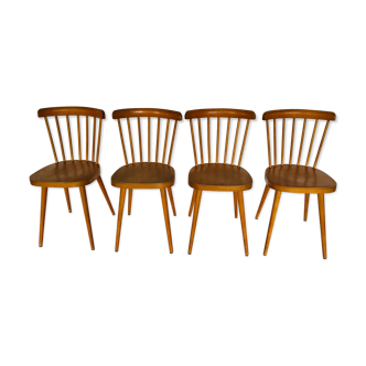 Suite of 4 chairs bistro Baumann, 50s