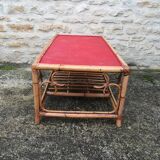 Rattan and bamboo coffee table