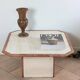 Travertine and marble coffee table