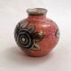 Small Art Deco round vase signed A. Renoleau, stylised floral decoration 1920s.