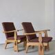 2 carved pine lounge chairs | Scandinavia | 1970s