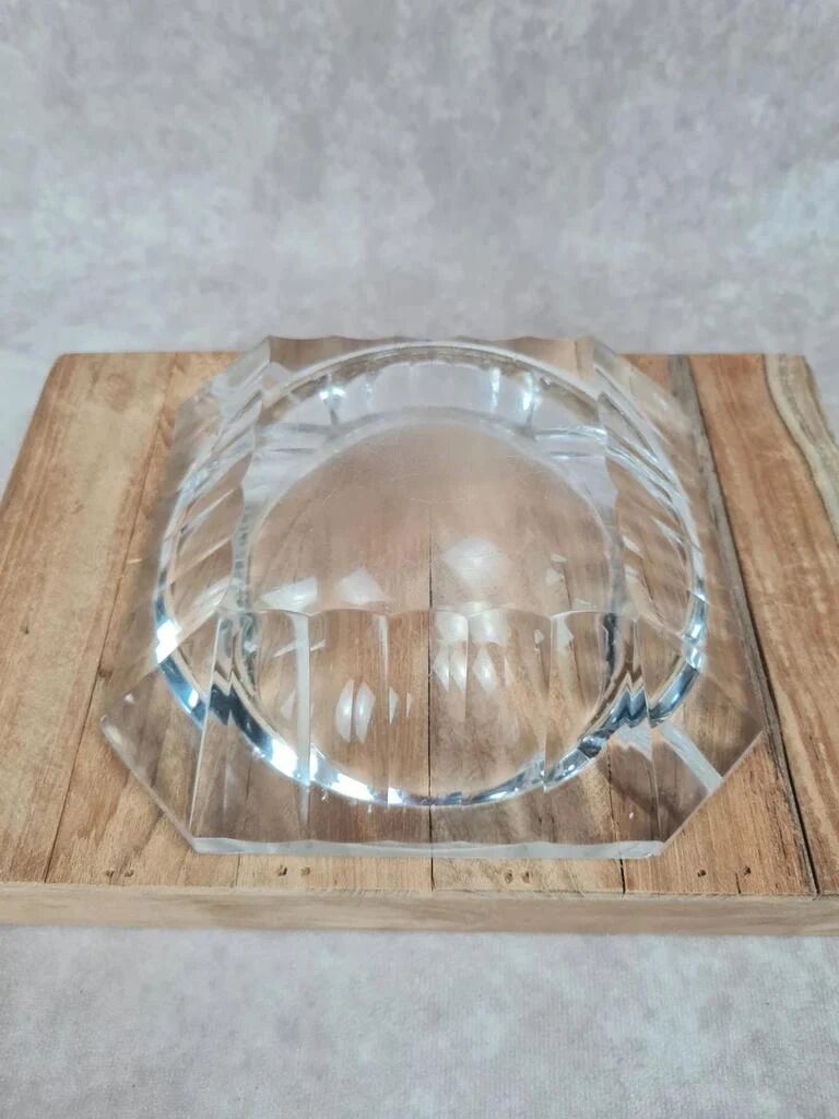 Cendrier en cristal signé Val Saint Lambert, vintage 1960