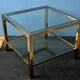 Table basse de style moderniste, style Romeo Rega en laiton et chrome