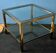 Table basse de style moderniste, style Romeo Rega en laiton et chrome