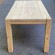 Table à manger rénovée en pin massif style scandinave brutaliste des années