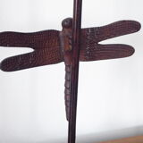 Pair of metal candlesticks, dragonfly