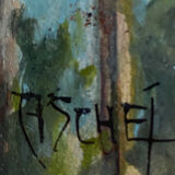 Painting signed Matilde Ascher "Terrace in Bonassola"