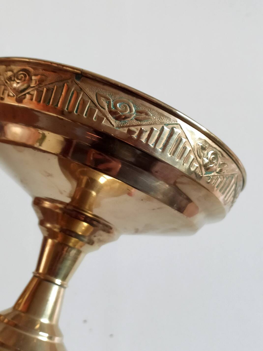 Art deco brass fruit bowl