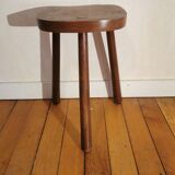 Old wooden tripod bench stool milking shepherd’s bench