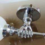 "Hand" Torchiere Wall lamp in chromed brass years 50 60
